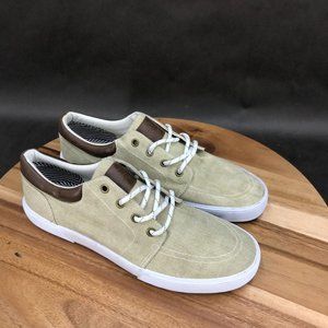 St. John's Bay Bryce Beige Canvas Boat Shoes Sneakers Low Top Lace Up Mens 9